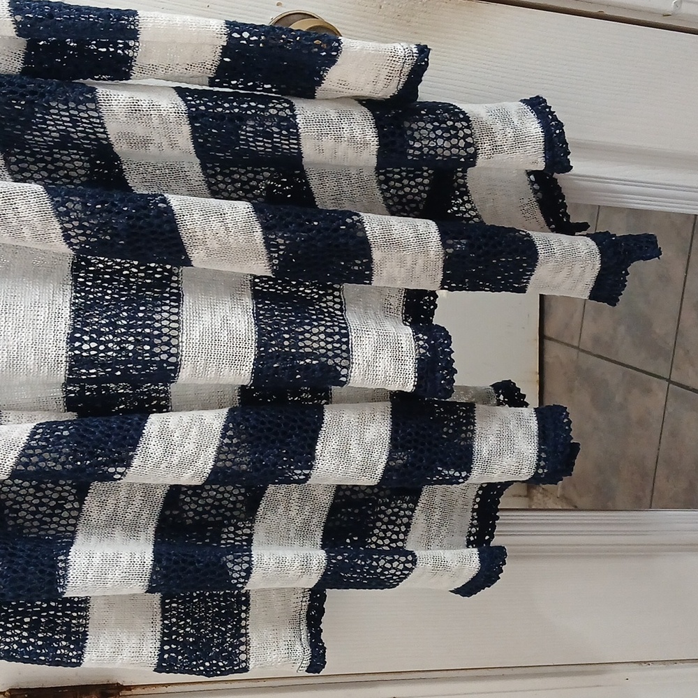 Navy and White Striped Cardigan Size L - Picture 3 of 8